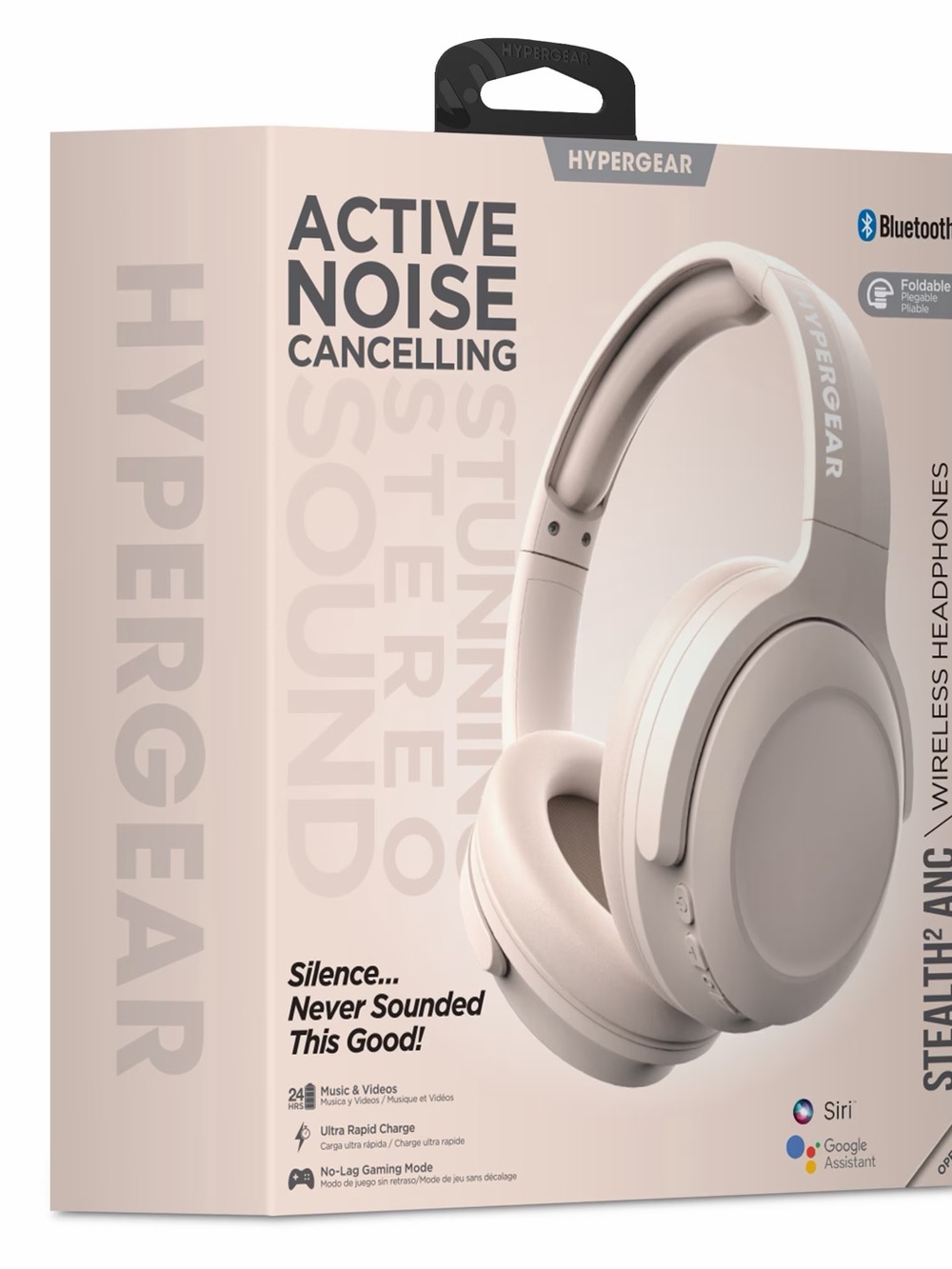 Active Noise Cancelling Over-Ear Headphones - Cream